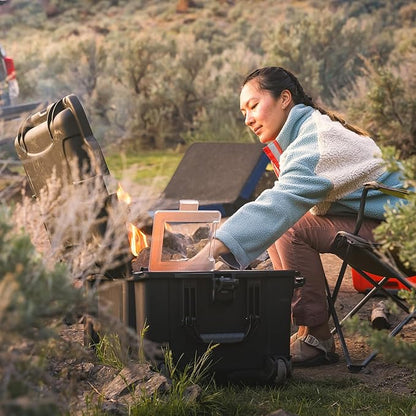 NANUK Trail 80 – 79L (20.9-Gallon) Waterproof Storage Box – Wheeled & Modular Cargo Case for Camping, Fishing, Hunting & Outdoor Storage – Dustproof and Impact Resistant (25.4” x 20” x 14.5”) – Orange