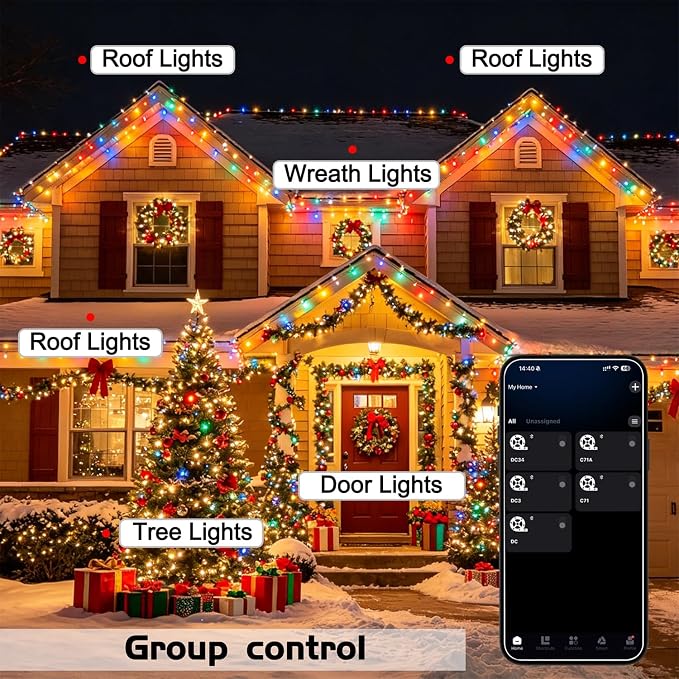 WATERGLIDE 300LED Smart Color Changing Halloween Lights with Remote & APP Controlled, 98.5ft RGB Fairy String Lights, Music Sync Multiple Modes, Waterproof Holiday Xmas Tree Home Indoor Outdoor Decor