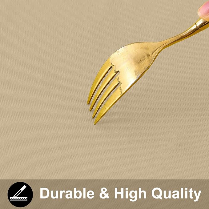 Smiry Square Table Cloth 54x54 Inch, Waterproof Wipeable Vinyl Tablecloths Protector, Oil Spill Proof Plastic Table Cover for Dining, Picnic, Camping, Outdoor, Khaki