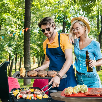 TP 17" x 10.5" Grilling Prep and Serve Trays, Set of 2, Black&Red | Melamine BBQ Trays, Serving Platters for Meats, Raw and Cooked Food Separation, Grill Accessories, Break-resistant