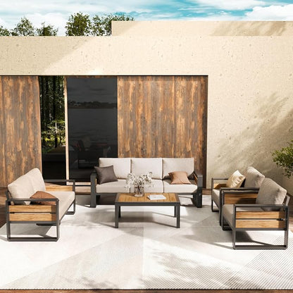 ZANDOR Aluminum Outdoor Patio Furniture-1 Pcs 3-Seat,Dark Gray | Rustproof,High weight capacity,Water-repellent,Washable Cover,All-Weather Resistant,Easy clean,for Poolside Backyard Deck