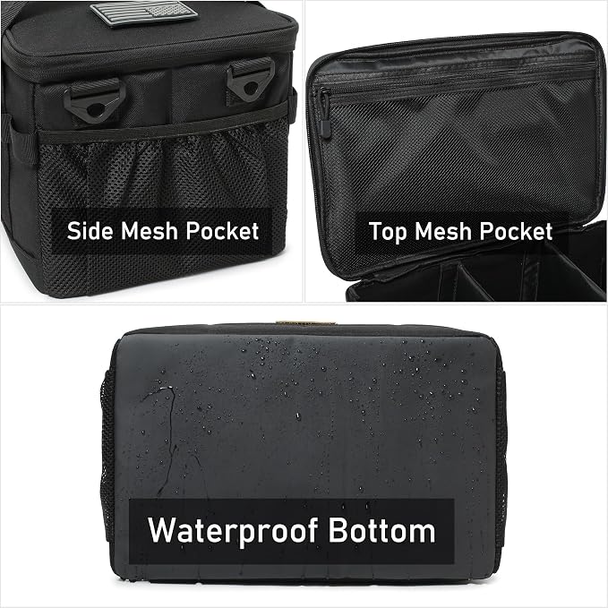 Tactical Camping Storage Bag 18L Tactical Utility Tote Bag Camping Cookware Organizer Trunk Organizer (Black)
