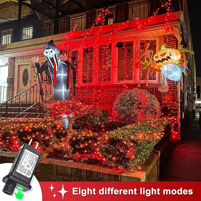 262FT 800 LED Outdoor String Lights, Multicolor Christmas Lights Indoor | Plug in Waterproof 8 Modes Clear Wire String Twinkle Lights for Bedroom Outside Patio Yard Xmas Party Wedding Decorations