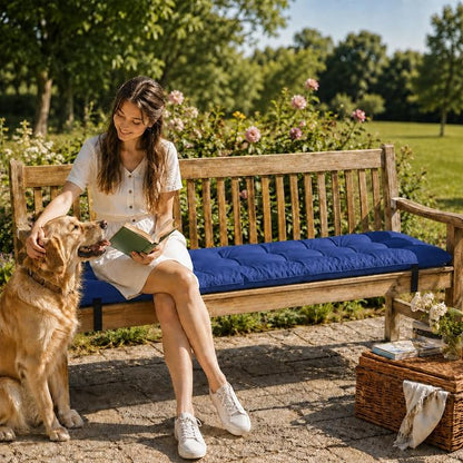 2pcs Picnic Table Bench Cushions, 72 x 10 x 3 Inch Outdoor Bench Seat Cushions with Ties, Tufted Patio Bench Pads for Picnic Table, Garden, Porch, Patio and Backyard Seating