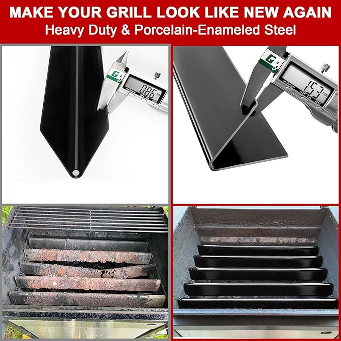 24.5 inch Flavorizer Bars Replacement for Weber Genesis 300 Series, Genesis E-310 E-320 E-330 S310 S320 Grill (with Side-Mounted Control), 7540 Porcelain-enameled Steel, 5 Pack
