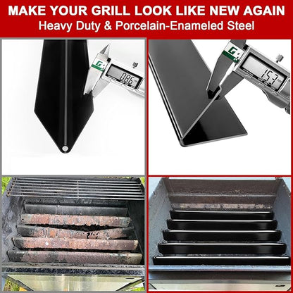 24.5 inch Flavorizer Bars Replacement for Weber Genesis 300 Series, Genesis E-310 E-320 E-330 S310 S320 Grill (with Side-Mounted Control), 7540 Porcelain-enameled Steel, 5 Pack