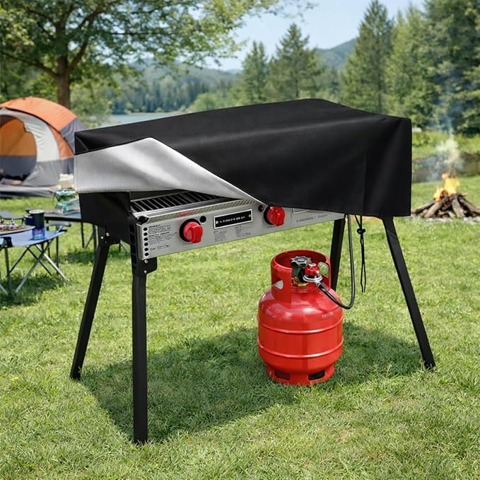 Patio Cover for Camp Chef 3 Burner Stoves - Outdoor Grill Stove Protector Fits TB90LW, TB90LWG, TB90LWG15, DB90D, SPG90B, PRO90, 43" L x 16" W x 16" H (For 3 Burner)
