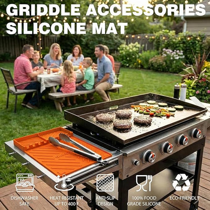 CAKETIME Silicone Grill Mats for Blackstone George Foreman Griddle Baking Cooking Kitchen Heat Resistant Camping RV Travel Essential Electric Fryer BBQ Gift Patio Park Garden Outside Summer Must Have