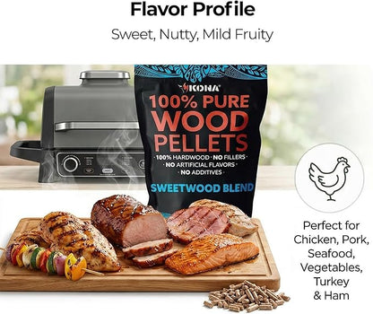 Kona Sweetwood Blend Smoker Pellets, Intended for Ninja Woodfire Outdoor Grill, 2 lb Resealable Bag