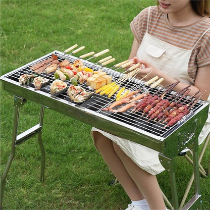 ALLC Charcoal Grills Stainless Steel Barbecue Grill Charcoal Grill BBQ Carbon Grill Outdoor Folding Portable Barbecue Grill Barbecue Grill for Garden Outdoor Cooking