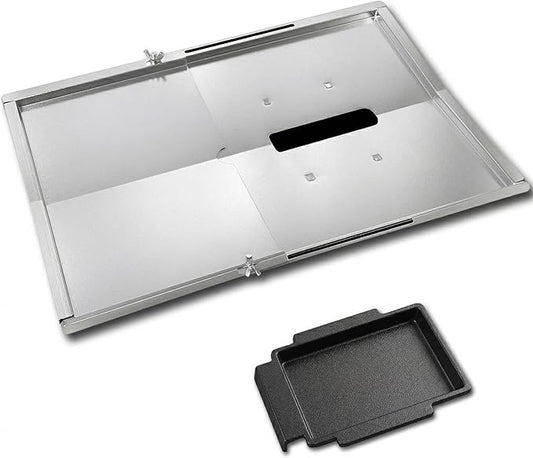 Replacement Grease Tray Set for Charbroil Performance 2 & 3 Burner Gas Grills, Adjustable 12"–18" Drip Pan Compatible with Nexgrill, Weber, Napoleon, Dyna Glo, Kenmore, Backyard Grill, BHG & More