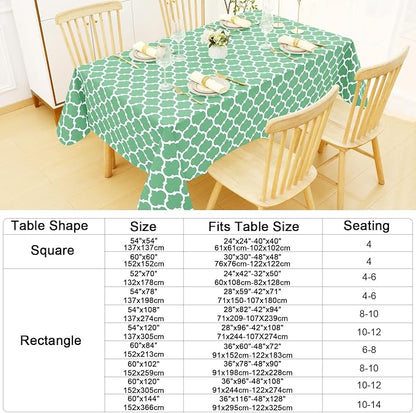 Smiry Rectangle Table Cloth, Waterproof Vinyl Tablecloth with Flannel Backing for Rectangle Tables, Wipeable Spillproof Plastic Tablecloths for Dining, Camping and Indoor (60"x84", Sage Green)