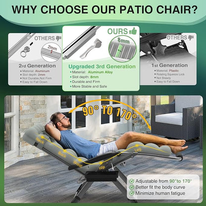 Suteck Oversized Zero Gravity Chair, 500LBS 33" XXL Reclining Lounge Chairs | Suteck Oversized Zero Gravity Chair, 500LBS 33" XXL Reclining Lounge Chairs