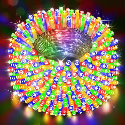 Christmas Lights Outdoor, 403FT 1000 LED String Lights 8 Modes and Timer Memory Function Twinkle Fairy Lights IP44 Waterproof Plug in for Xmas Tree Wedding Party Holiday Decor(Multicolor)