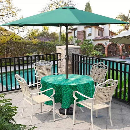 EHouseHome Outdoor and Indoor 60inch Round Tablecloth with Umbrella Hole and Zipper, Waterproof Zippered Patio Cloths, Spring/Summer Table Covers for Backyard Circular Table/BBQs/Picnic