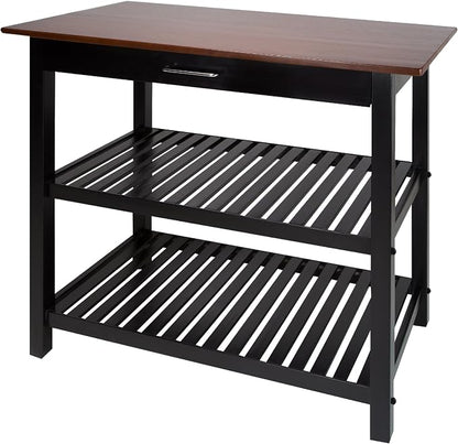 Kitchen Island with Solid Wood Top
