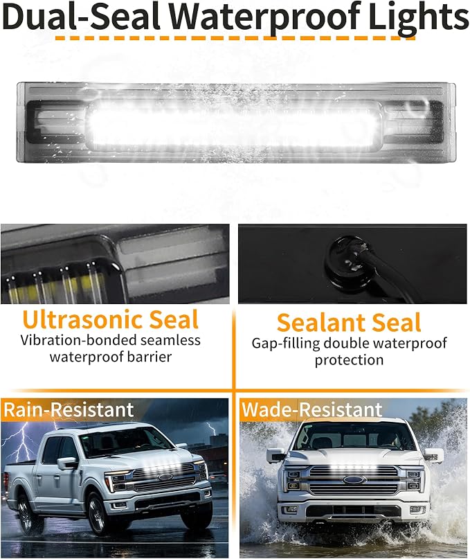 LED Grill Lights for Ford F150 2024-2026 King Ranch & Platinum Only, White | Direct-Snap F150 Front Grille Marker Lights, OEM-Style Fit, IP68 Waterproof, Raptor-Style Front-End Upgrade, Off-Road Ready