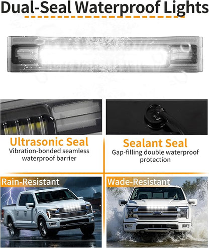 LED Grill Lights for Ford F150 2024-2026 King Ranch & Platinum Only, White | Direct-Snap F150 Front Grille Marker Lights, OEM-Style Fit, IP68 Waterproof, Raptor-Style Front-End Upgrade, Off-Road Ready