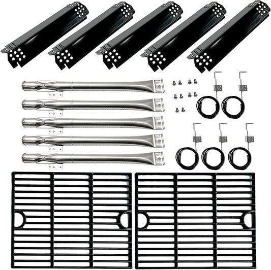 Kit DG282 Replacement for Home Depot Nexgrill 720-0830H, 5 Burner 720-0888 720-0888N 720-0888S Gas Grill, 5PK Grill Burner, Heat Plate, igniters, Cooking Grates Parts 13.25 x 17" each