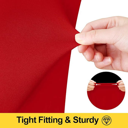 Smiry Spandex Elastic Fitted Table Cloth Skirt for 3FT Square Table | Stretch Washable Table Cloth, Banquet Table Cover for Wedding, Party, Indoor & Trade Shows, (Red, 36Lx36Wx30H)