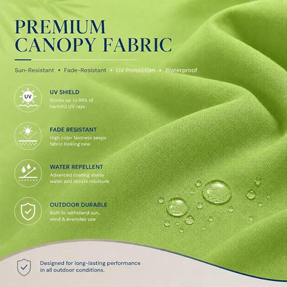10ft Patio Umbrella, 3-Tier Vented Outdoor Table Umbrella with 8 Sturdy Fiberglass Ribs, Windproof Market Umbrella with Push Button Tilt and Crank, UV Protection for Deck, Pool, Apple Green