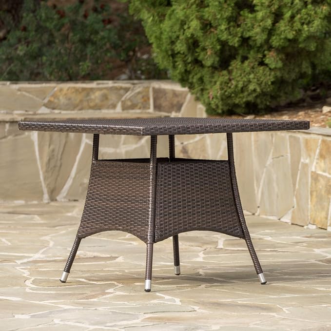 Christopher Knight Home Corsica PE Square Dining Table, Multibrown