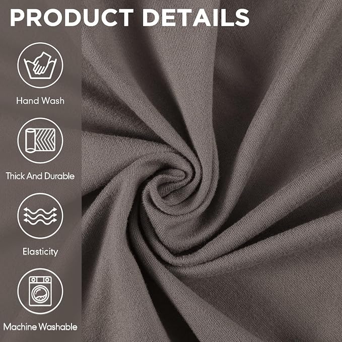 Peryiter 2 Pcs Couch and Loveseat Sofa Covers,Taupe,Milk Silk | Armchair Covers for Living Room, Sofa Cushion Slipcover 2/3 Seater, Furniture Protector, Polyester and Spandex, Washable