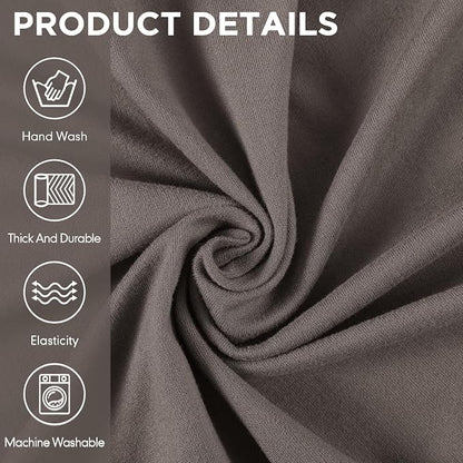 Peryiter 2 Pcs Couch and Loveseat Sofa Covers,Taupe,Milk Silk | Armchair Covers for Living Room, Sofa Cushion Slipcover 2/3 Seater, Furniture Protector, Polyester and Spandex, Washable