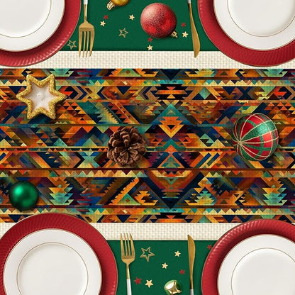 Retro Mexico Table Runner,Dining Decor for Kitchen Coffee Table Family Dinners Holiday Parties Wedding Events Decor(13x72 inch)