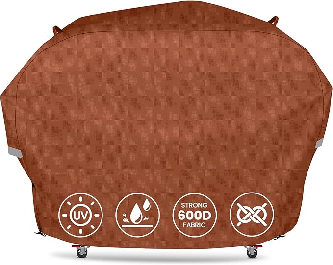 QuliMetal 70 Inches Grill Cover for Weber Genesis 2 4-Burner 400 Series Gas Grills(New 2022), Heavy Duty Waterproof Outdoor BBQ Cover, Fade Resistant Barbecue Protector, Compared to Weber 7758, Brown