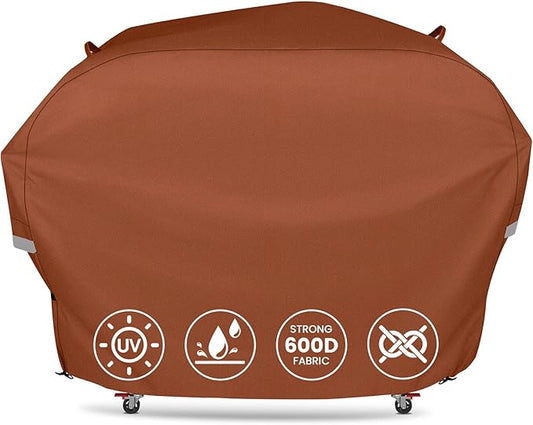QuliMetal 70 Inches Grill Cover for Weber Genesis 2 4-Burner 400 Series Gas Grills(New 2022), Heavy Duty Waterproof Outdoor BBQ Cover, Fade Resistant Barbecue Protector, Compared to Weber 7758, Brown