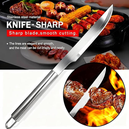 Small Travel 5-Piece 304 Stainless Steel Grill Tool Set with Storage Case – BBQ Grilling Accessories, Ideal Gift for Men & Cooking Lovers