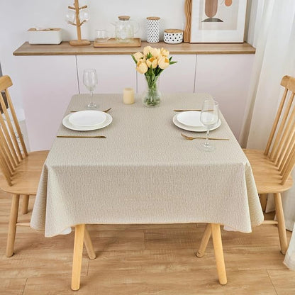 LIBERECOO Heavy Duty Vinyl Tablecloth with Flannel Backing Waterproof Oil-Proof Plastic Table Cloth Stain-Resistant Wipeable Rectangle or Square Table Cover for Indoor and Outdoor 54 x 54 Inch