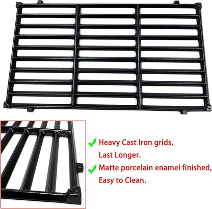 DC131 17.5" 7637 Cast Iron Grill Grates Replacement for Weber Spirit 200 Series, Spirit E-210 S-210, Spirit II 210 Series (2017 and Newer) Gas Grills (with Front-Mounted Control Panels)