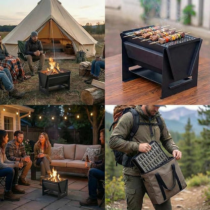 Portable Charcoal Grill – Foldable BBQ Grill –Tabletop Camping Grills for Outdoor,Backyard,Picnics– Camp Cooking Gear