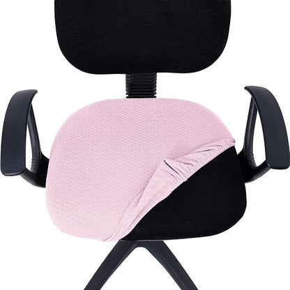 Smiry Office Computer Chair Seat Covers for Desk, Anti-dust Protector | Stretch Jacquard Removable Washable Desk Chair Seat Cushion Protectors, Pink