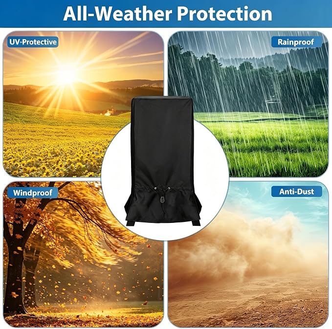 30 inch Waterproof Smoker Cover Compatible with Masterbuilt/East Oak and Most 30-inch Vertical Smoker Models with or Without Legs, Foldable Skirt, Heavy Duty 600D Polyester