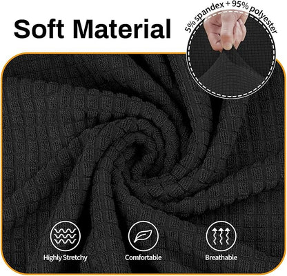 Asnomy Stretch Couch Covers Washable,loveseat Cover Slipcovers,Black | 1-Piece Sofa Cover(55"-78") loveseat cover Furniture Protector Soft Jacquard,Non-Slip Elastic Bottom for Dogs & Kids