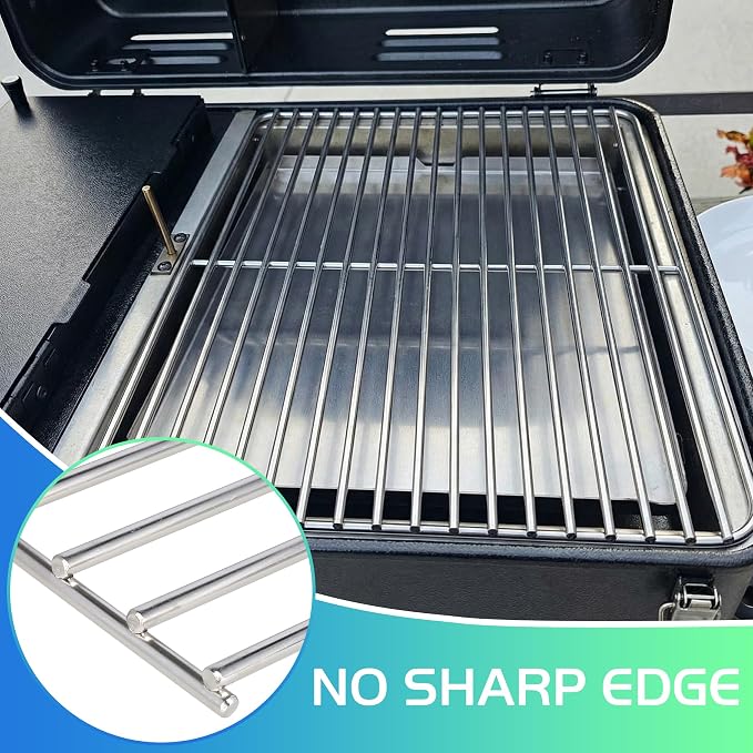 Ranger Grill Grate for Traeger Scout Trailhead Cooking Grates Portable Pellet Smoker Rack TFT18KLD TFT18PLDO TFT18KLH Grid Replacement Parts Accessory Tabletop Stainless Steel BBQ HDW422 KIT0824