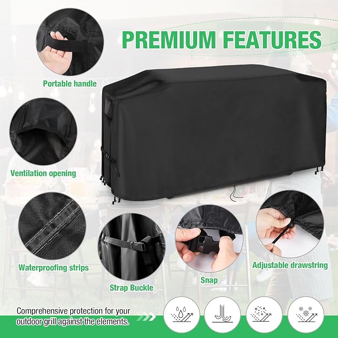 Grill Cover for Blackstone Bronco 44" Omnivore Propane Griddle | 75 inch Waterproof Outdoor Grill Cover 5-Burner Barbecue Cover (Cover Only) - 75" L x 25" W x 33" H inch