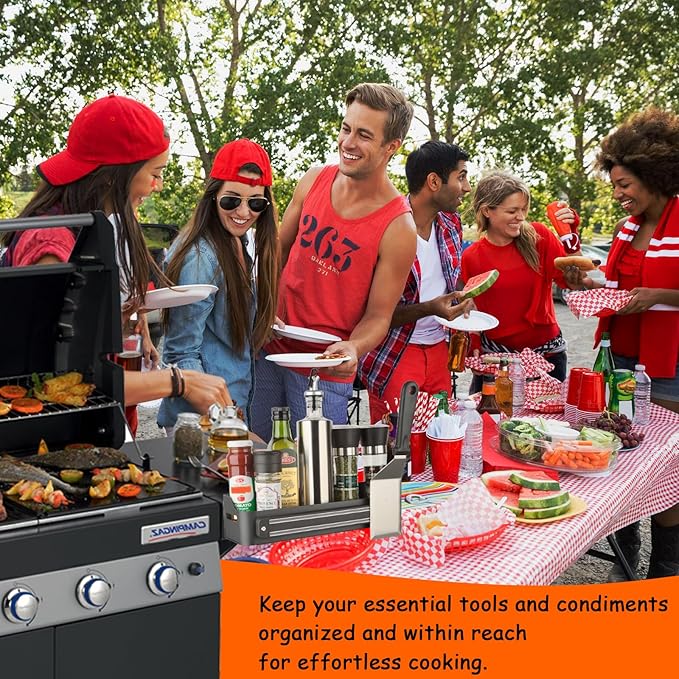 Strong Magnetic Grill Griddle Caddy for Blackstone, Heavy Duty Griddle Caddy Magnetic Holder, Space Saving Grill Organizer Accessories for Refrigerator Traeger Pit Boss Camp Chef Z Grills Smoker