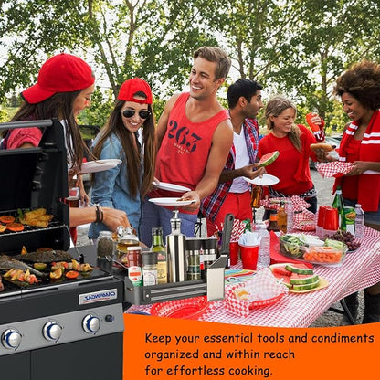 Strong Magnetic Grill Griddle Caddy for Blackstone, Heavy Duty Griddle Caddy Magnetic Holder, Space Saving Grill Organizer Accessories for Refrigerator Traeger Pit Boss Camp Chef Z Grills Smoker