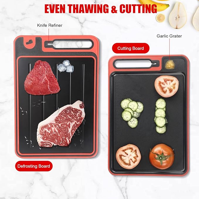 Grilling Prep and Serve Trays, Set of 3 Stackable Stainless Steel BBQ Trays with Cutting Board, Deep Marinating Container, Serving Platter for Plating Food, BBQ Prep Tub for Marinating Meats