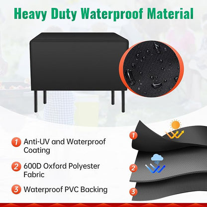 iCOVER Patio Cover for Camp Chef 2 Burners Stove, 600D Heavy Duty Stove Cover for Propane Double Burners Cooking Camping Stoves, Two Burners Stove Cover for Gas One, Outvita, Rovsun, Vivohome