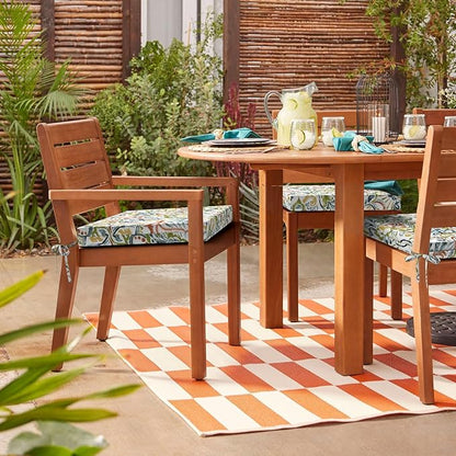 DYTXIII Set of 4 Outdoor Chair Cushions, Water Resistant 18.5"x16"x2" Square Seat Cushion for Patio Dining Chairs, High-Density Replacement Pads for Indoor Outdoor Furniture - Paisley Botanical