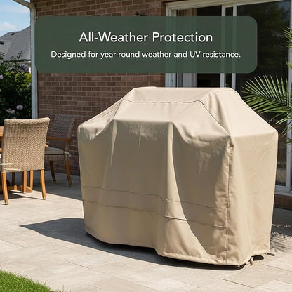 Covermates Island Grill Cover - Rip-Resistant Water-Resistant All-Weather Outdoor BBQ Cover with Mesh Vents, Heavy-Duty 600D Polyester Protection for Large Island Grills, 74 Inch, Ripstop Tan