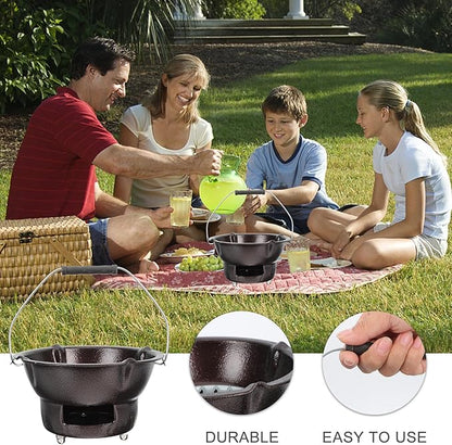 IMIKEYA Portable Charcoal Stove Barbecue Grill Outdoor Camping Supplies Coffee Color Cast Iron Heating Tea Stove