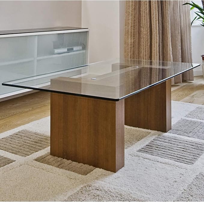 Fab Glass and Mirror 18" Inch Square 1/2" Thick Tempered Radius Corners Beveled Edge Polish Glass Table Top, Clear