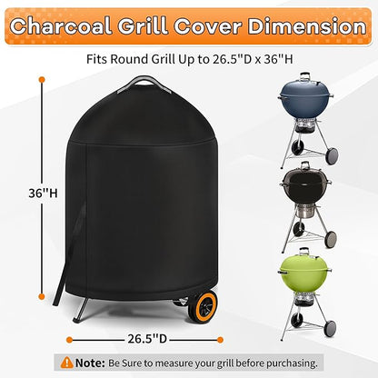 i COVER Grill Cover for Weber 22 Inch Charcoal Kettle- Waterproof BBQ Cover for Weber Char-Broil 22 Inch Charcoal Kettle Grills,Barbecue Cover Kettle Grill Cover for Outdoor Grills
