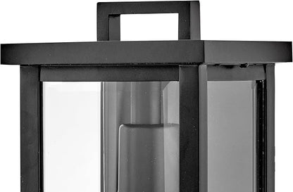 Hinkley Weymouth Small Outdoor Wall Mount Rectangle Lantern, Black